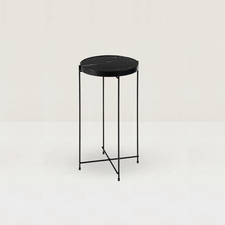 Black Marble Side Table