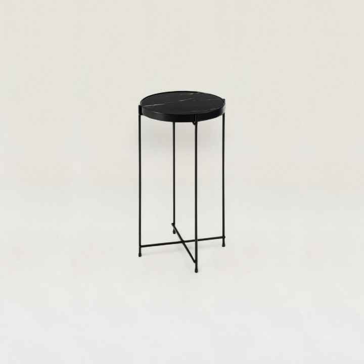 Black Marble Side Table