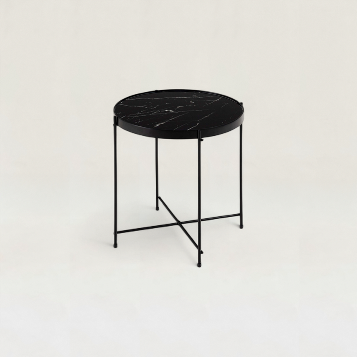 Black Marble Side Table