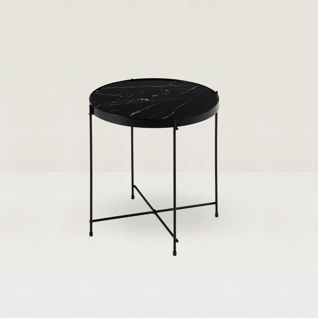Black Marble Side Table