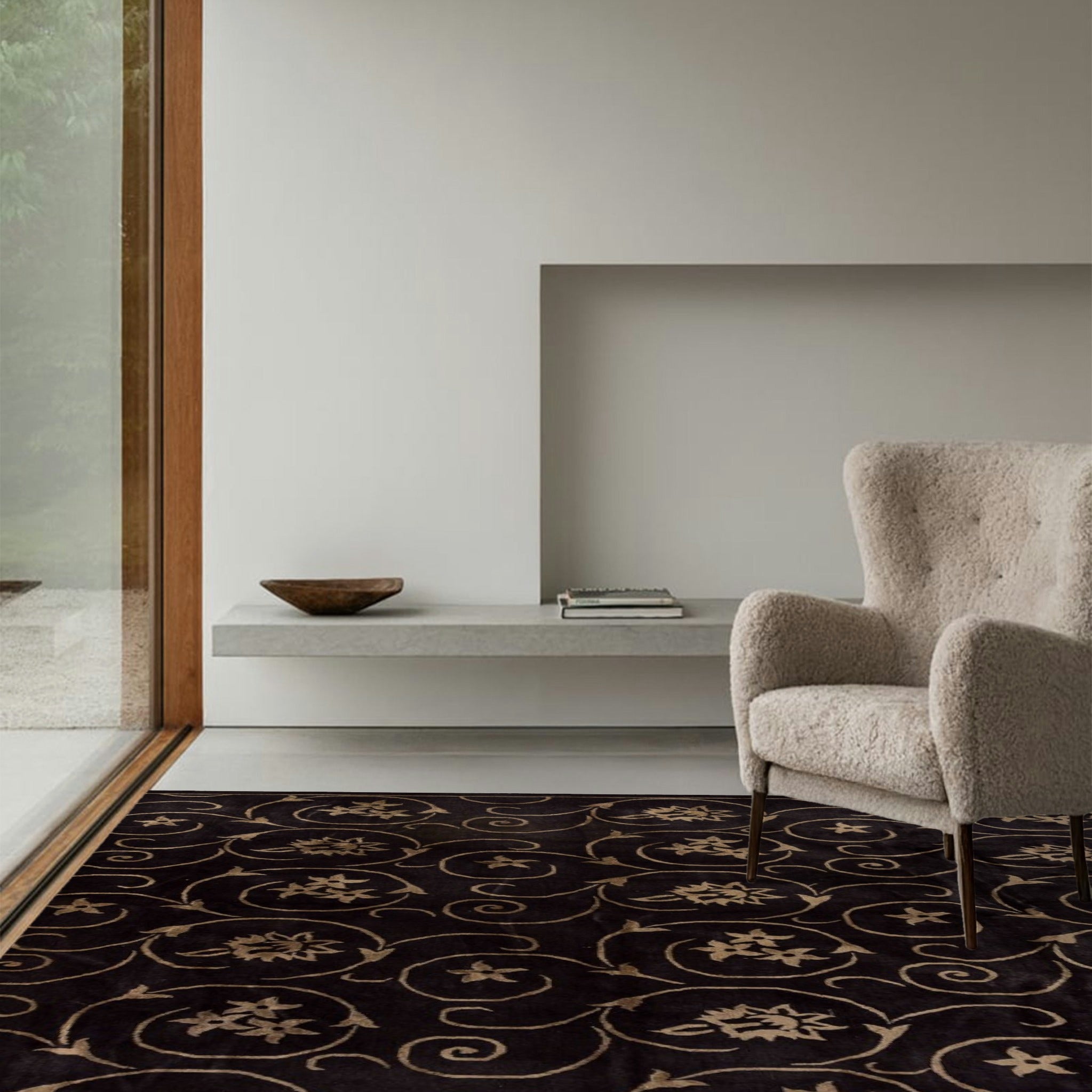 ヴィンテージ　ハンドメイド　ラグ・カーペット•マット デザイン ラグ マット 約160×235cm エジプト製 ウィルトン織 耐久性