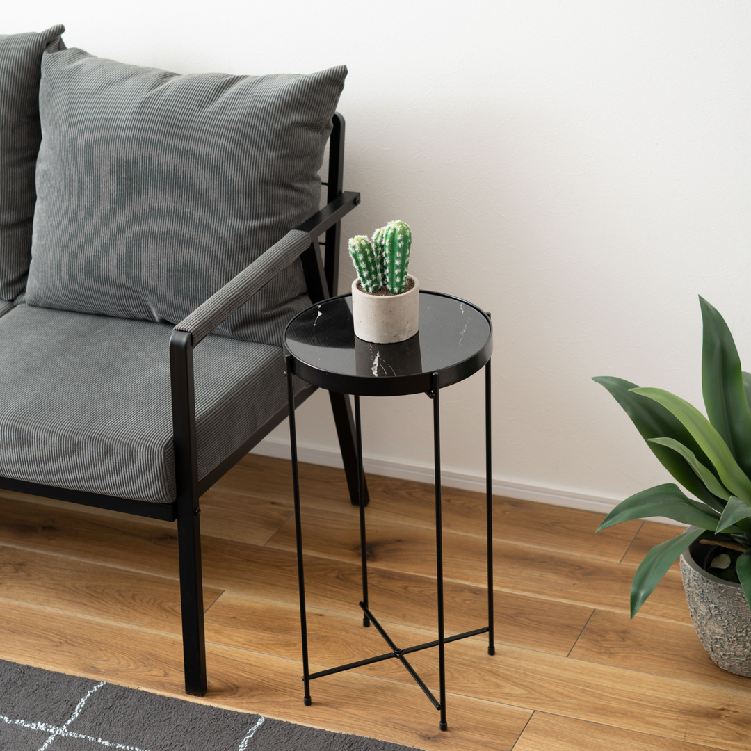 Black Marble Side Table