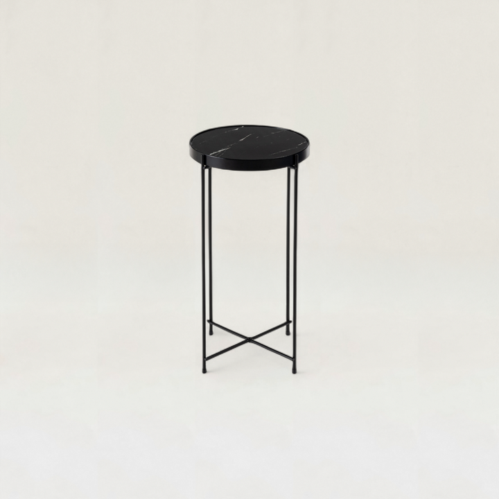 Black Marble Side Table