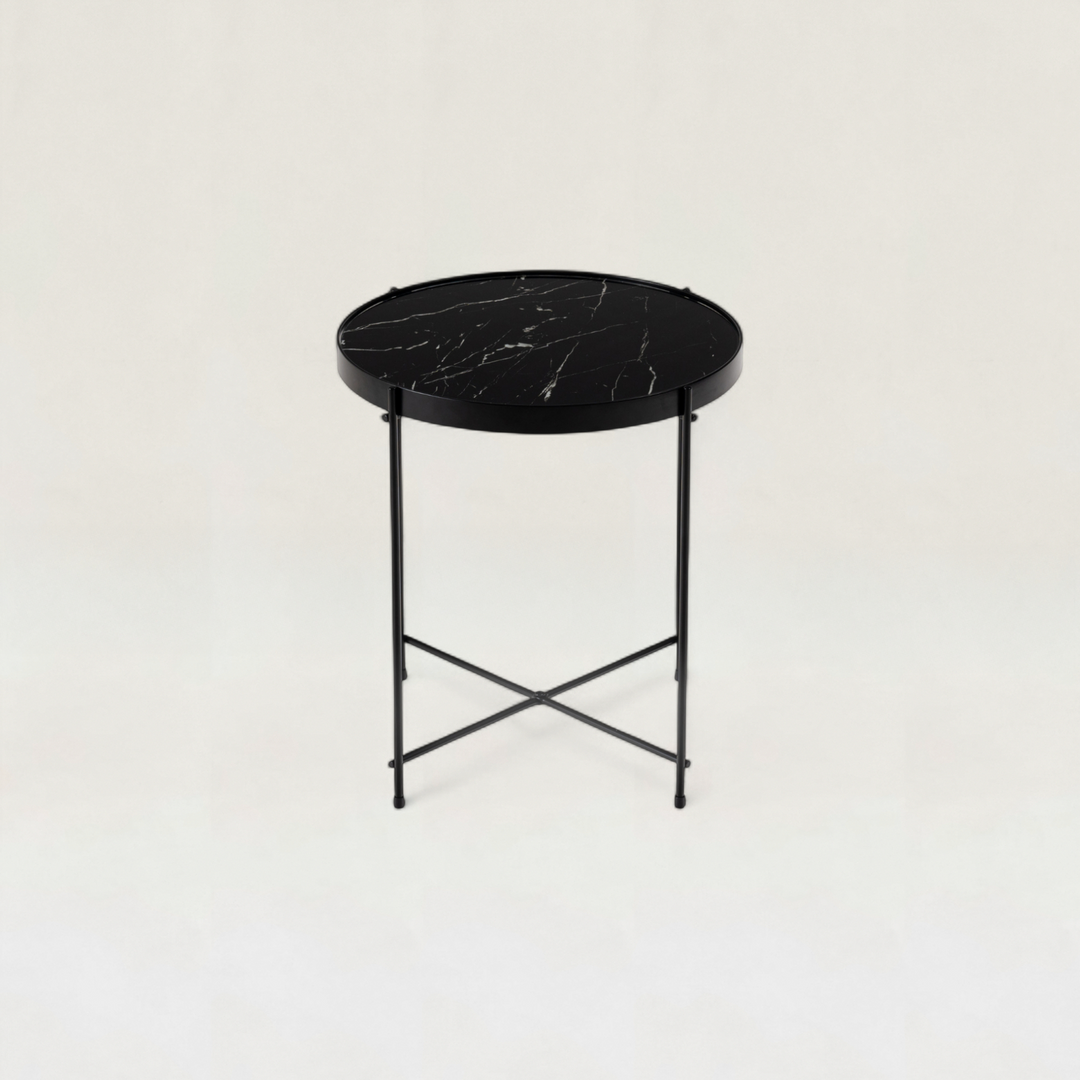 Black Marble Side Table