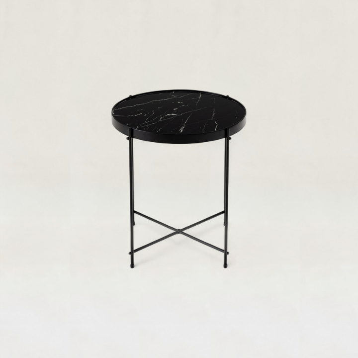 Black Marble Side Table