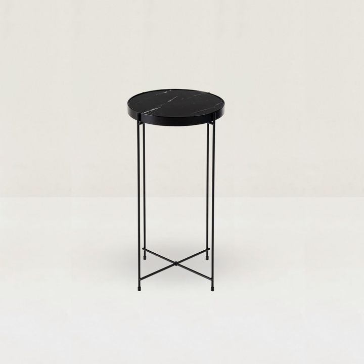 Black Marble Side Table