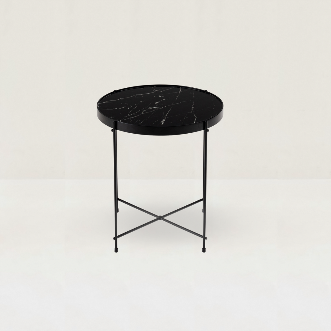 Black Marble Side Table