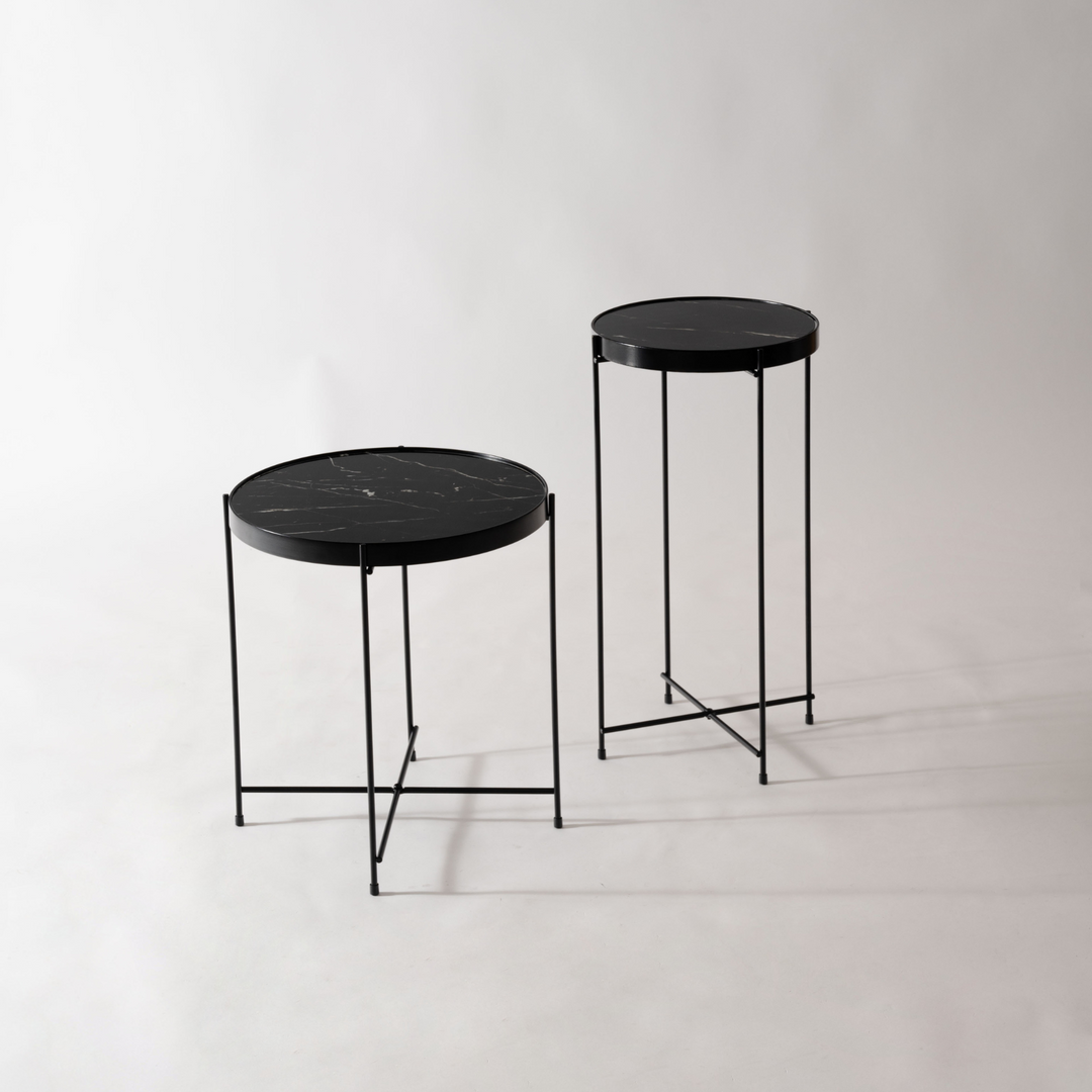 Black Marble Side Table