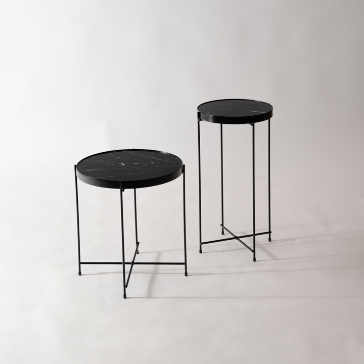 Black Marble Side Table