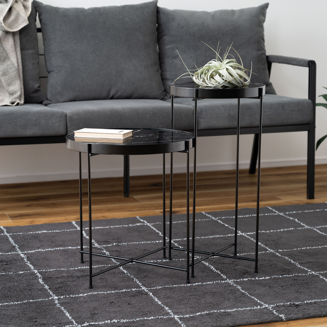 Black Marble Side Table