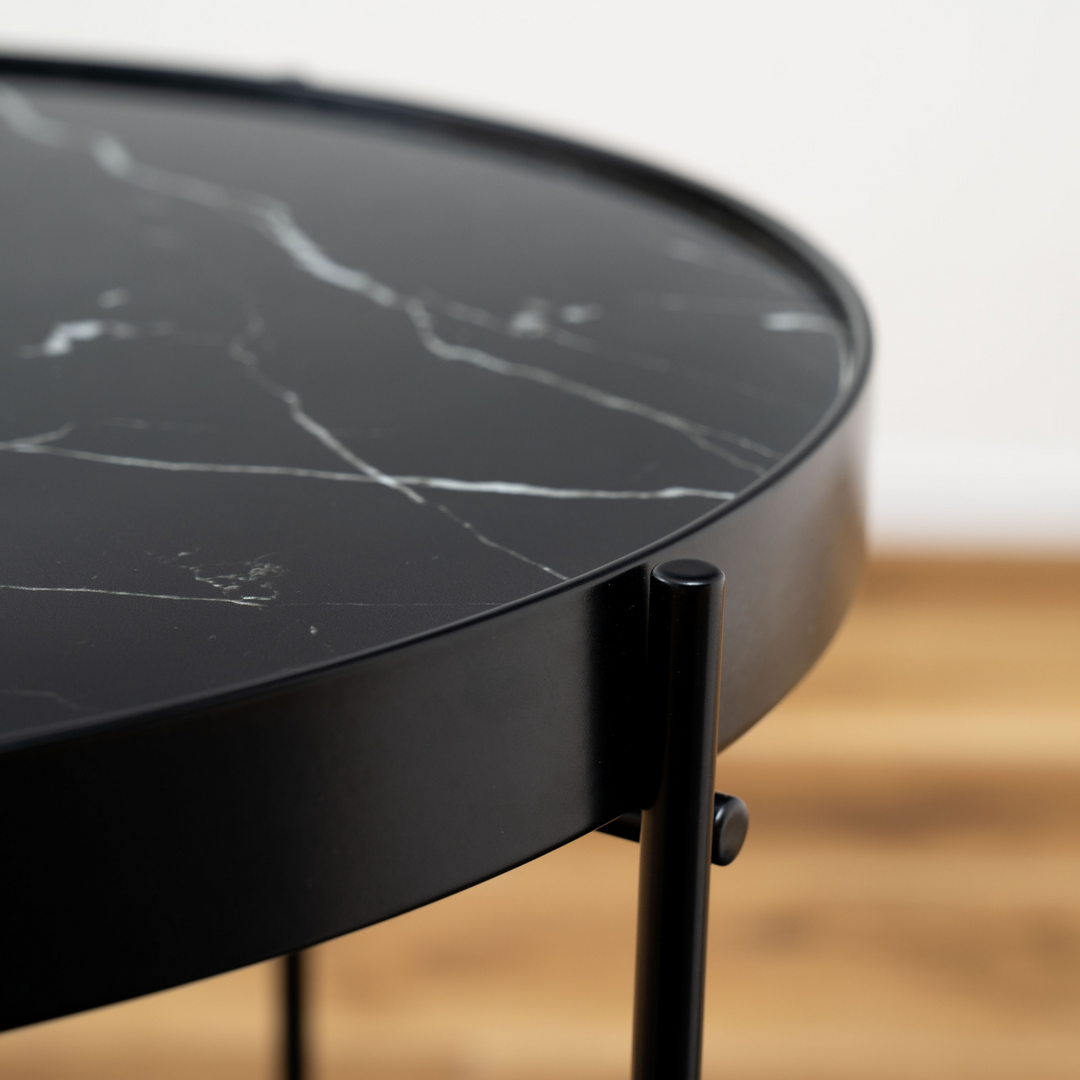 Black Marble Side Table