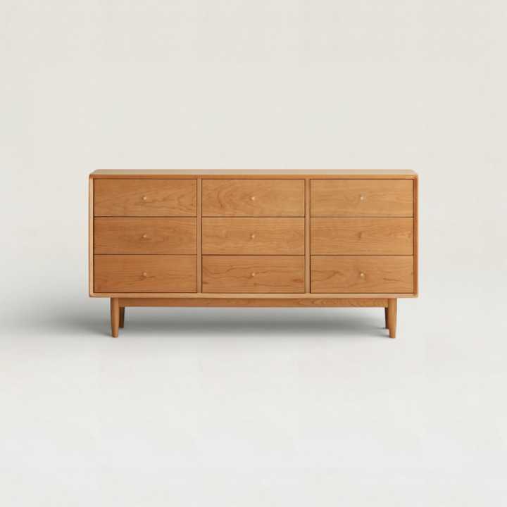 9-Drawer Cherry Wood Chest