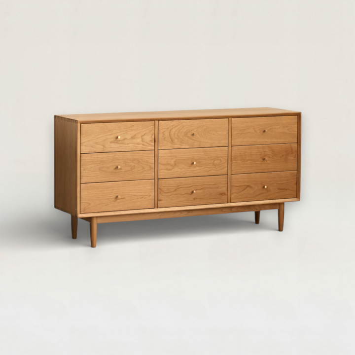 9-Drawer Cherry Wood Chest