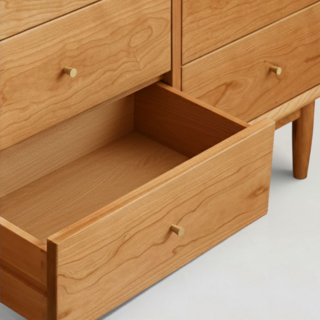 9-Drawer Cherry Wood Chest