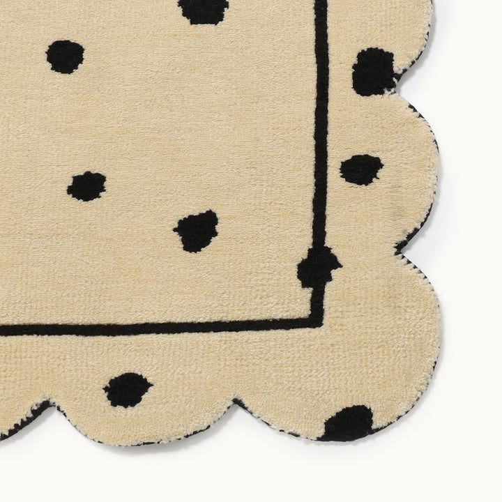 NKNITサイトにて先行受注<br>Scallop ラグ - Dalmatian -