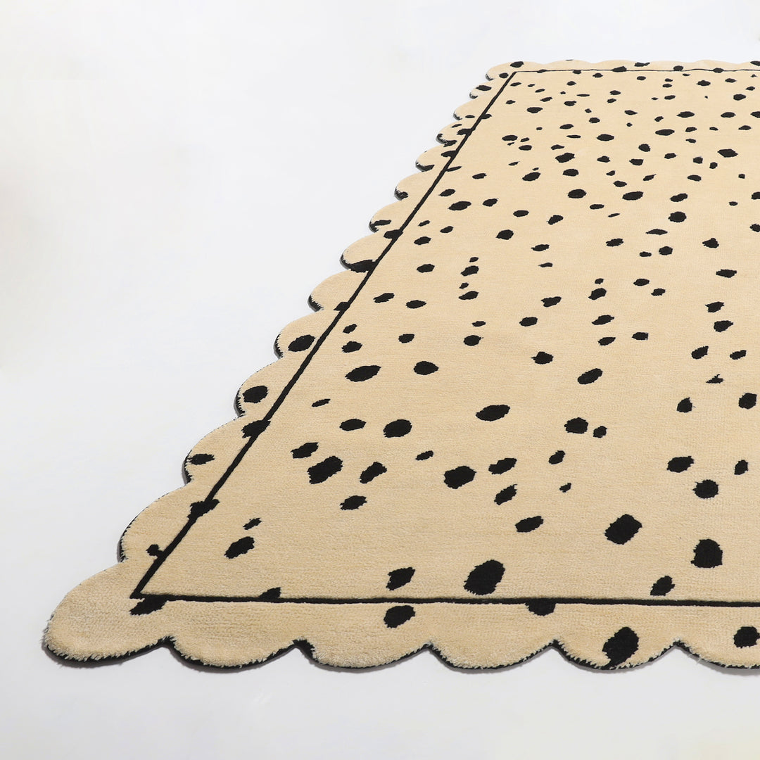 NKNITサイトにて先行受注<br>Scallop ラグ - Dalmatian -