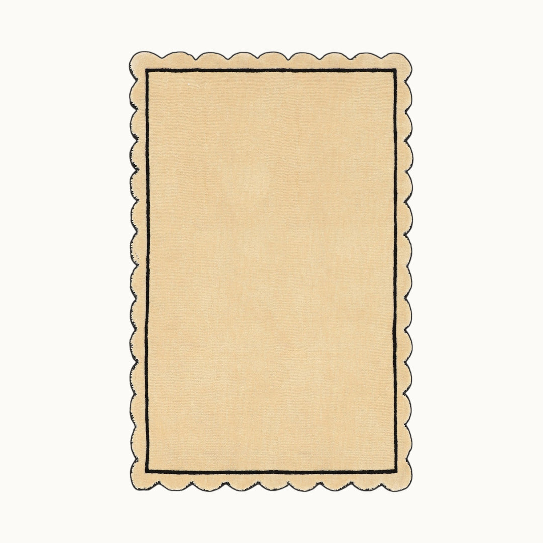 Scallop ラグ - Ivory -