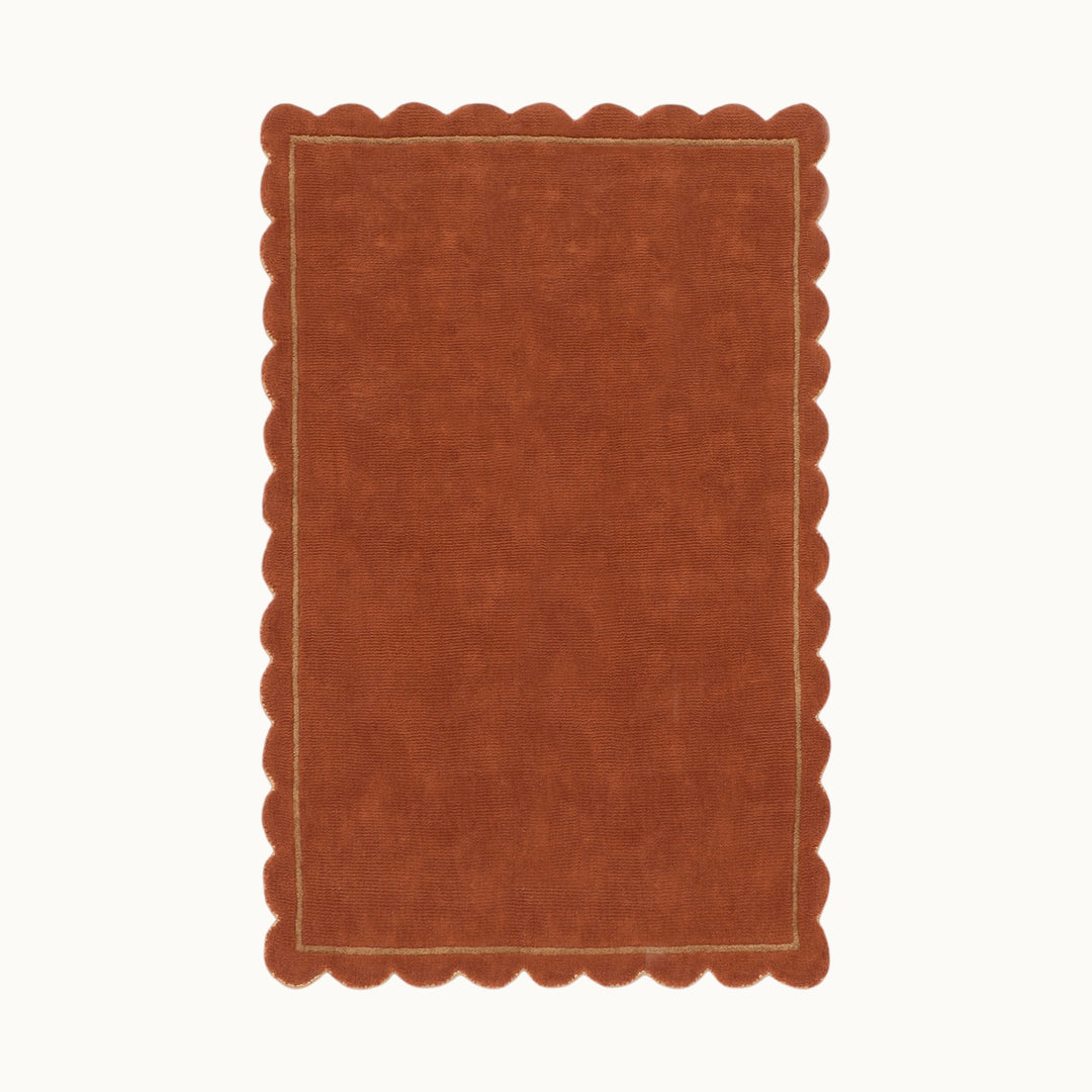 Scallop ラグ - Brown -