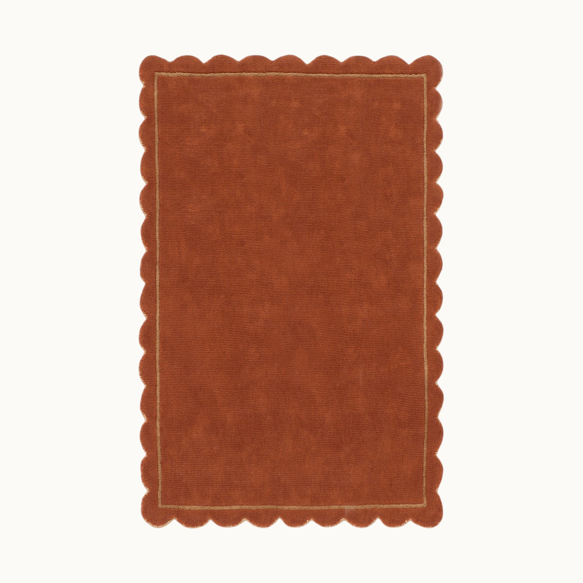 Scallop ラグ - Brown -