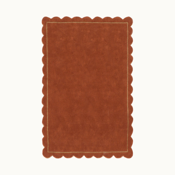 Scallop ラグ - Brown -