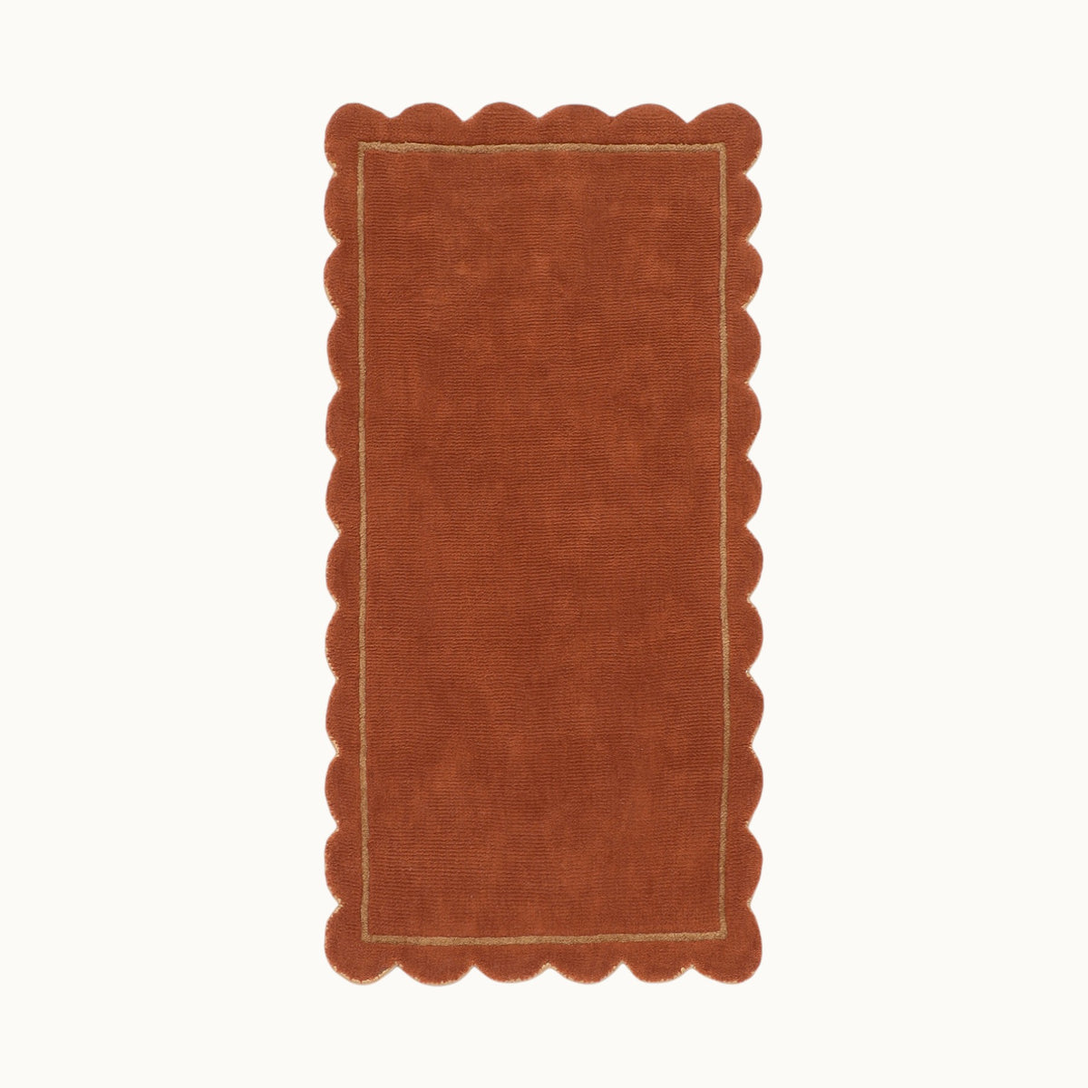 Scallop ラグ - Brown -