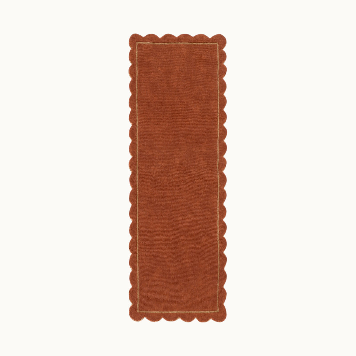 Scallop ラグ - Brown -
