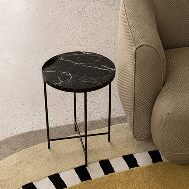 Black Marble Side Table
