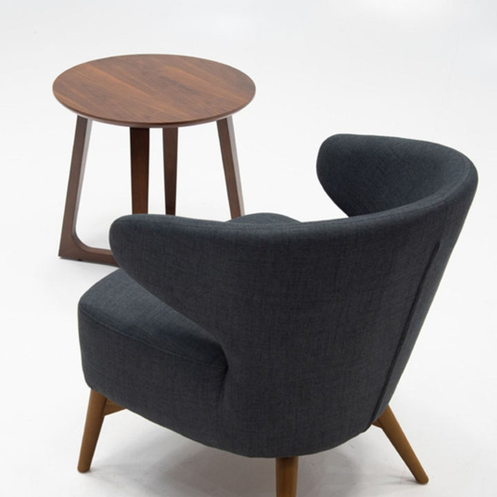 Gray Fabric Wood Chair