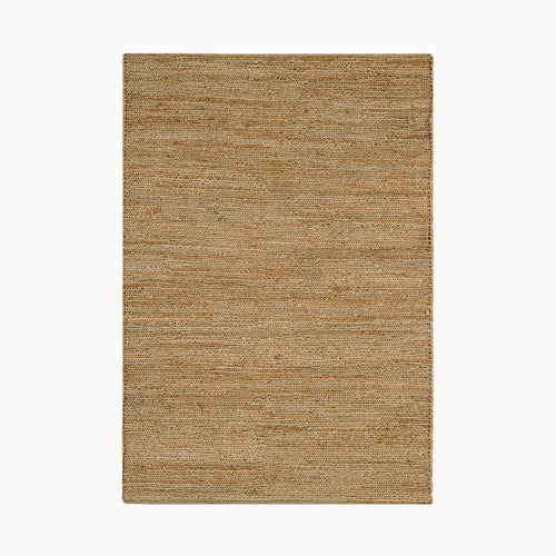 160x230cmサイズの、ベージュ色のジュートの素朴な風合いとナチュラル感が素敵な、サステナブルな天然素材ジュート（麻）100％製RUGHAUSの手織りハンドメイドラグ Alf