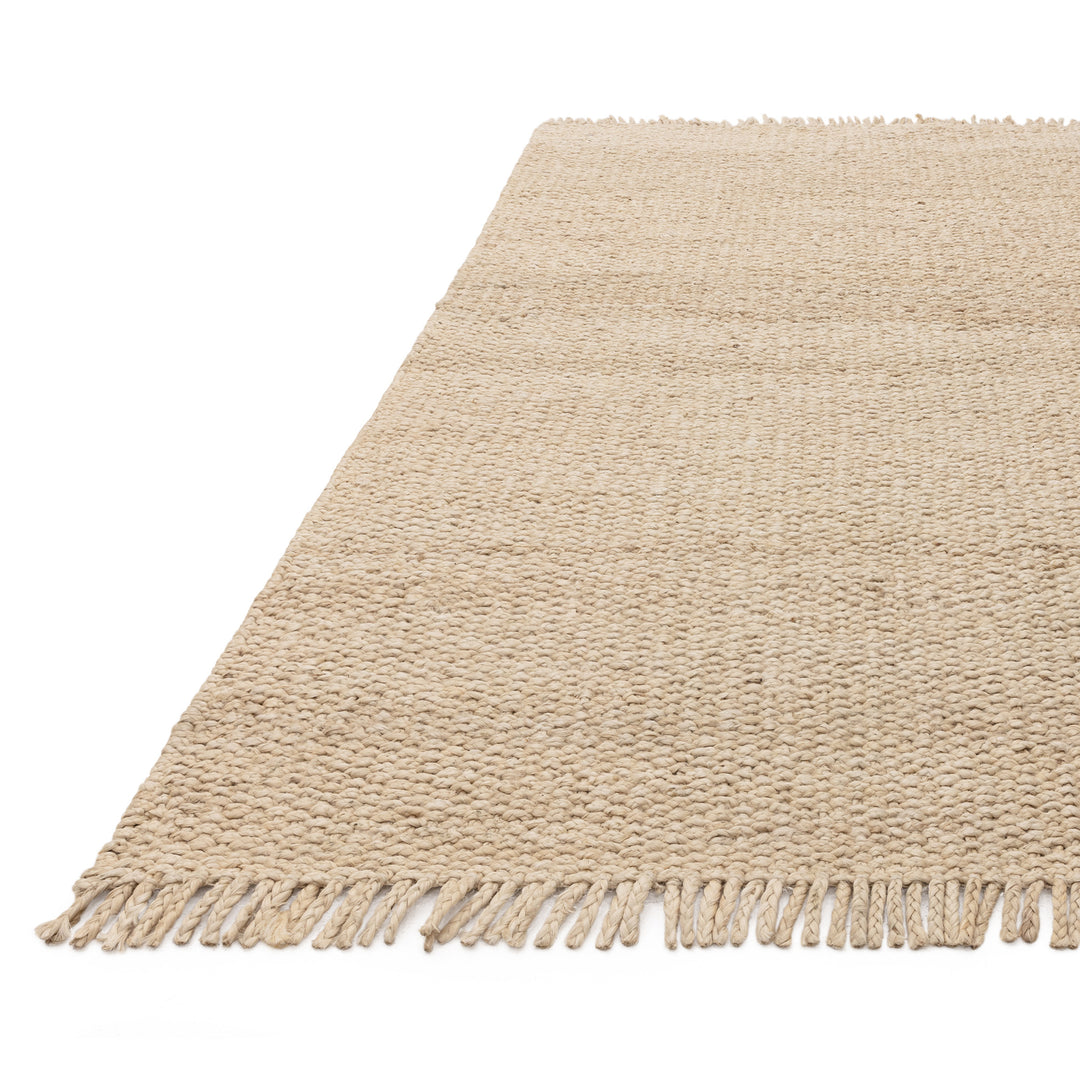 200x290cm大きめサイズのサンドベージュの色合いとざっくりとしたナチュラルな風合いが素敵なRUGHAUSの手織りリバーシブル天然エコ素材ジュート製ラグ